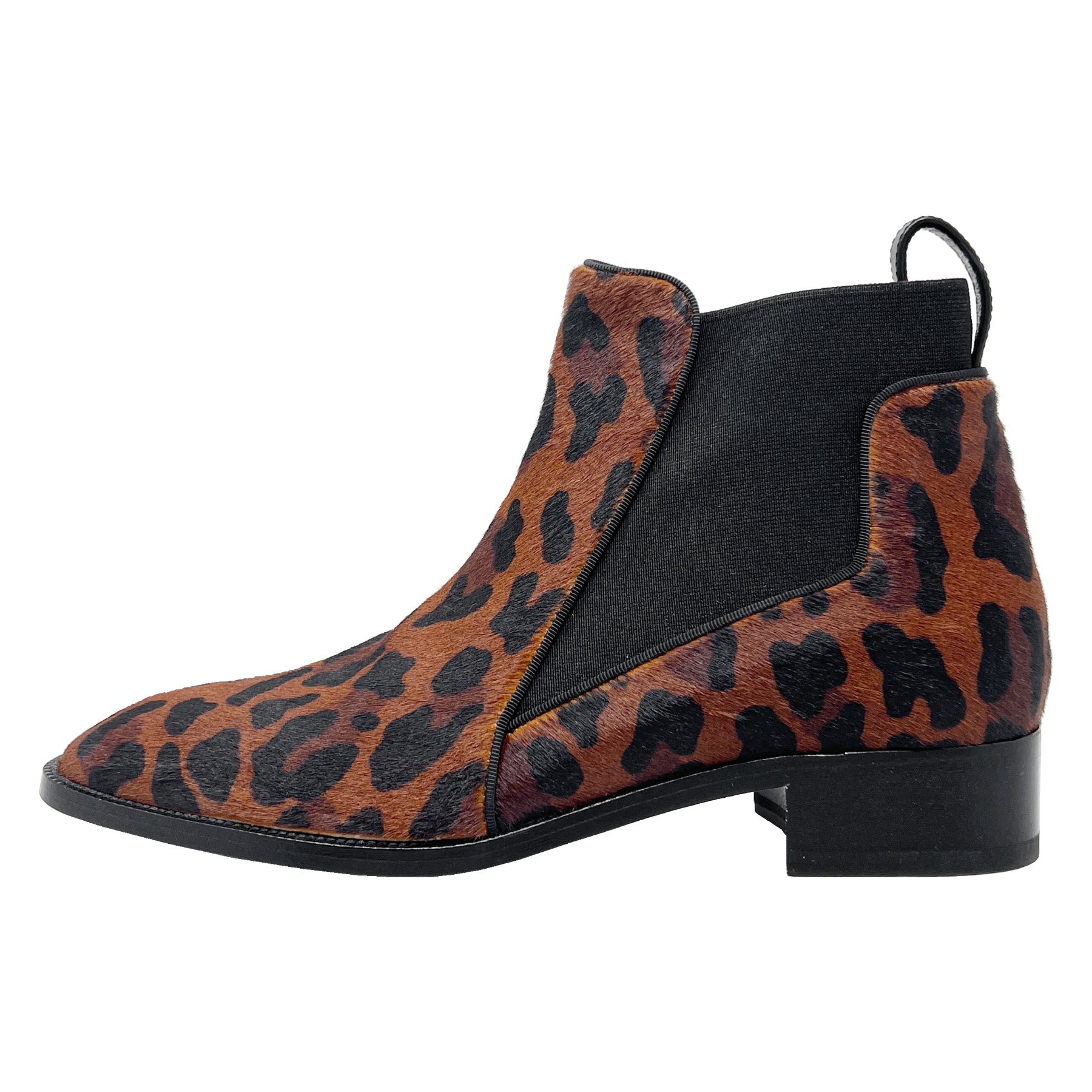 Christian Louboutin Boots Marnmada 40 Chelsea Calf Hair Leopard Print Block Heel