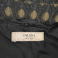 Prada Honeycomb Jacquard Black Gold Metallic Trench Coat Size US 4