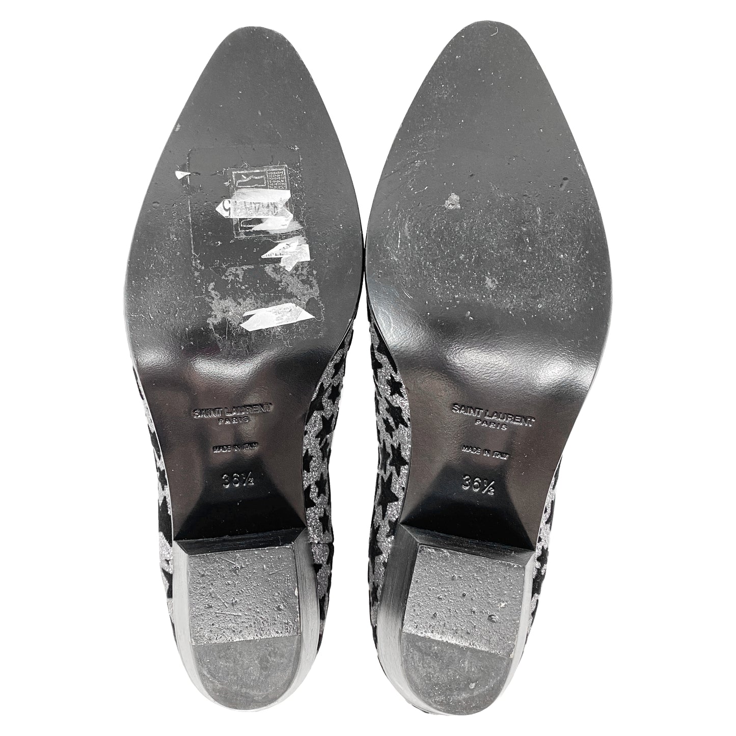 Saint Laurent Chelsea Rock Star 40 Glitter Boots Size 36.5