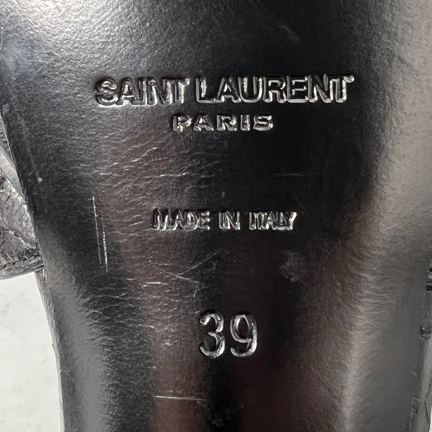 Saint Laurent Tribute 105 Black Leather Platform Sandals Size EU 39